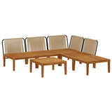 6 pcs Solid Acacia Wood & Rope Natural 3407786