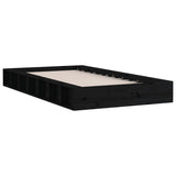 Bed Frame without Mattress Black 75x190 cm Small Single Solid Wood 820700