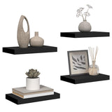 Floating Wall Shelves 4 pcs Black 40x23x3.8 cm MDF 323828