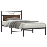 Bed Frame without Mattress Brown Oak 100x190 cm Engineered Wood 4106835