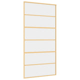 Sliding Door Gold 102.5x205 cm Clear ESG Glass and Aluminium 155162