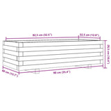 Garden Planter Wax Brown 90x40x26.5 cm Solid Wood Pine 847335