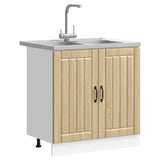 Sink Base Cabinet Lucca 2 pcs Sonoma Oak Engineered Wood 3315014