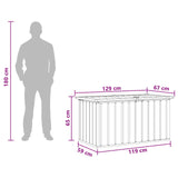 Outdoor Storage Box Wood 129 x 67 x 65 cm Galvanised Steel 42039097