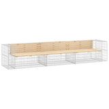 Garden Bench Brown and Silver Solid Pine Wood Large 3196254