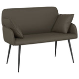 2 Seater Sofa with Metal Legs 2-Seater Grey Faux Leather 42051010