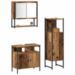Bathroom Furniture Set with Door 3 pcs Brown 33 x 33 x 120.5 cm 3332566