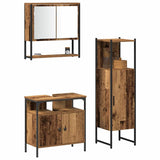 Bathroom Furniture Set with Door 3 pcs Brown 33 x 33 x 120.5 cm 3332566