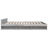 Bed Frame with Drawers without Mattress Grey Sonoma 200x200 cm 3280725