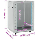 Network Cabinet with Storage Grey 60 x 60 x 80 cm Steel 42017660