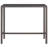 ZNTS 7 Piece Garden Bar Set with Cushions Poly Rattan Brown 3095393