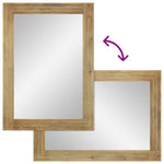 ZNTS Bathroom Mirror Brown 50x70x3 cm Solid Wood Mango 4017751