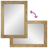 ZNTS Bathroom Mirror Brown 50x70x3 cm Solid Wood Mango 4017751