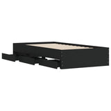 Bed Frame with Drawers without Mattress Black 90x190 cm Single 3207323