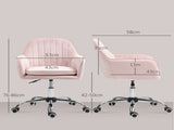 Velvet-Feel Tub Office Chair, with Seat Cushion - Pink T3398P328359