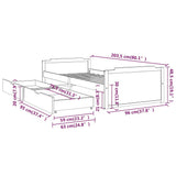 Bed Frame without Mattress Dark Grey Solid Wood Pine 90x200 cm 322163