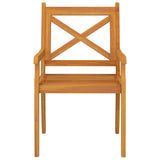 Dining Chair Set of 2 Brown Solid Acacia Wood with an Oil Finish 310305
