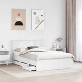 Bed Frame with Drawer White 140 x 190 cm Engineer Wood 3407977