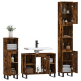 3 Piece Bathroom Furniture Set Smoked Oak Engineered Wood 3190312