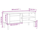 TV Cabinet SENJA Rattan Look Black 106x40x49cm Solid Wood Pine 358042