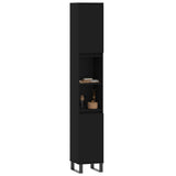 Bathroom Cabinet Black 30x30x190 cm Engineered Wood 831541