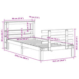 Bed Frame with Headboard without Mattress White 90x200 cm 3306107