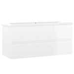 ZNTS Sink Cabinet with Built-in Basin High Gloss White Engineered Wood 3071573