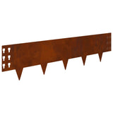 Lawn Edging 30 pcs 100 x 25 cm Steel Rusty 8008622