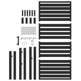 Garden Gate Lockable Black 100x180 cm Aluminium 42004149