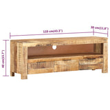 TV Cabinet 110x30x40 cm Rough Mango Wood 338026
