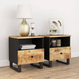 Bedside Cabinets 2 pcs Solid Wood Mango&Engineered Wood 350649