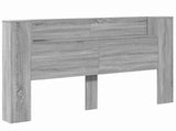 Storage Headboard with LED Grey Sonoma Engineered Wood 3418674