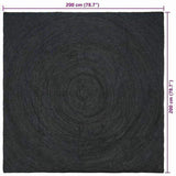 Area Rugs Dark Grey 200 x 200 cm Jute 42010566