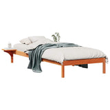 Bed Frame with Side Tables Wax Brown 100 x 220 cm 873246