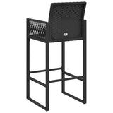 Garden Bar Stools 2 pcs Black Poly Rattan 368702