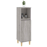 Bathroom Cabinet Grey sonoma Engineered wood, solid eucalyptus wood 819810