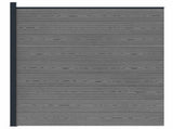 Fence Set 175 x 186 cm WPC and Aluminium Grey 42039059