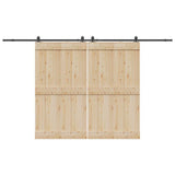 Sliding Door Hardware Kit 366 cm Steel Black 3295785