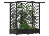 Raised Bed with Trellis and Roof Black 124 x 40 x 126 cm PP 42032533
