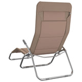 Folding Sun Loungers 2 pcs Taupe Textilene&Powder-coated Steel 360174