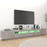 TV Cabinet with LED Lights Concrete Grey 260x35x40 cm 3081919