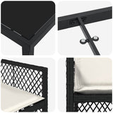 Garden Dining Set 9 pcs Black Poly Rattan 3380620