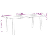 Dining Table 200x90x75 cm Solid Wood Acacia 353299