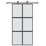Sliding Door Black 102.5x205 cm Tempered Glass and Aluminium 155209