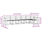 Outdoor Sofa Set 6 pcs White Solid Acacia Wood 3387703