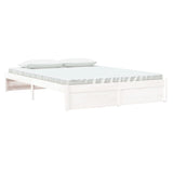 Bed Frame without Mattress White Solid Wood 160x200 cm 814960