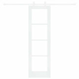 Sliding Door White 61 x 198.5 cm Solid Pine Wood and Glass 3332238
