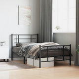 Bed Frame Black Powder-coated steel Single Bed Frame 355574