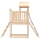 Playhouse with Climbing Wall Solid Wood Pine 3155867