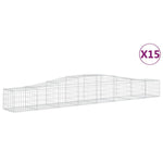 Arched Gabion Baskets 15 pcs 400x50x40/60 cm Galvanised Iron 3145926